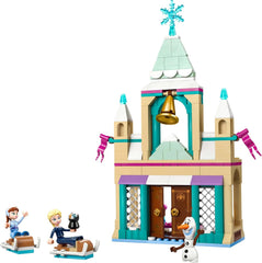 LEGO Ç€ Castillo Arendelle de Frozen de Disney, juguete de princesa con minimuñecas ELSA, Anna y Olaf y una figura de pingüino, juego de fantasía, regalo para niñas de 5 años 43265 Juegos de construcción Besuche den LEGO-Store