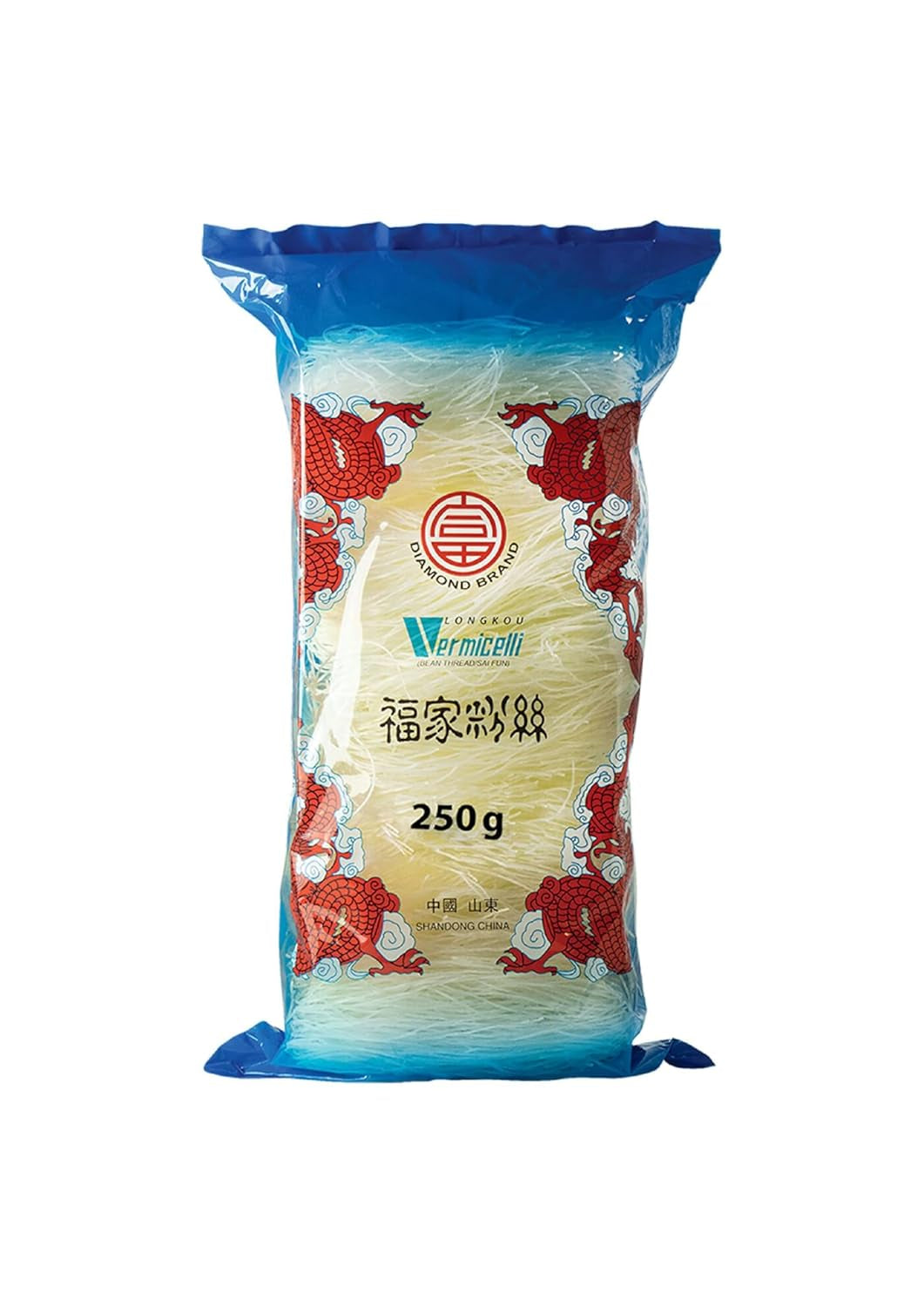 Fideos de cristal DIAMOND, fideos largos de cristal, naturalmente veganos y sin gluten - 1 x 250 g