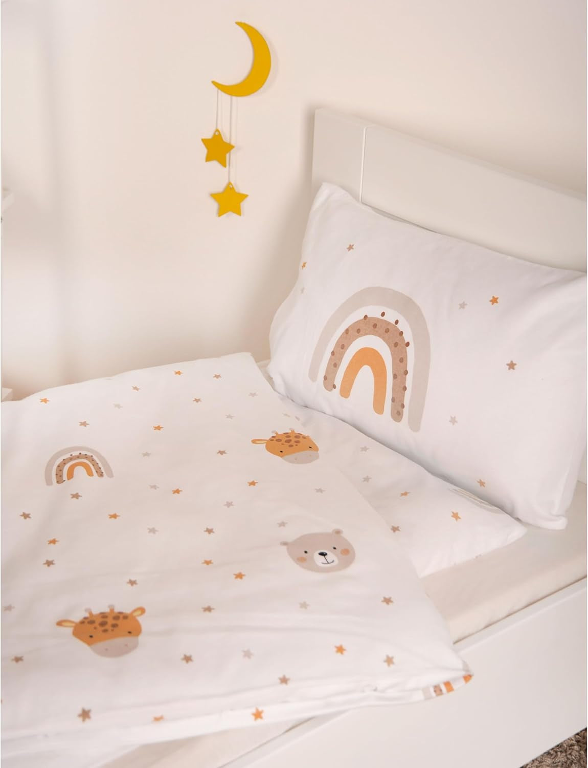 Pastoreo Babybest Little Friends Winterbettwäsche, Kopfkissenbezug 40 X 60 Cm Mit Hoteleinschlag, Bettbezug 100 X 135 Cm, Mit Zwißwerfer, 100% Baumwolle/Flannel, Weiß, Twin Naty Shop