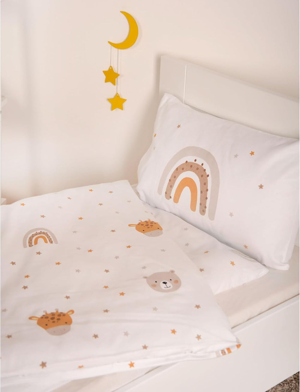 Pastoreo Babybest Little Friends Winterbettwäsche, Kopfkissenbezug 40 X 60 Cm Mit Hoteleinschlag, Bettbezug 100 X 135 Cm, Mit Zwißwerfer, 100% Baumwolle/Flannel, Weiß, Twin Naty Shop