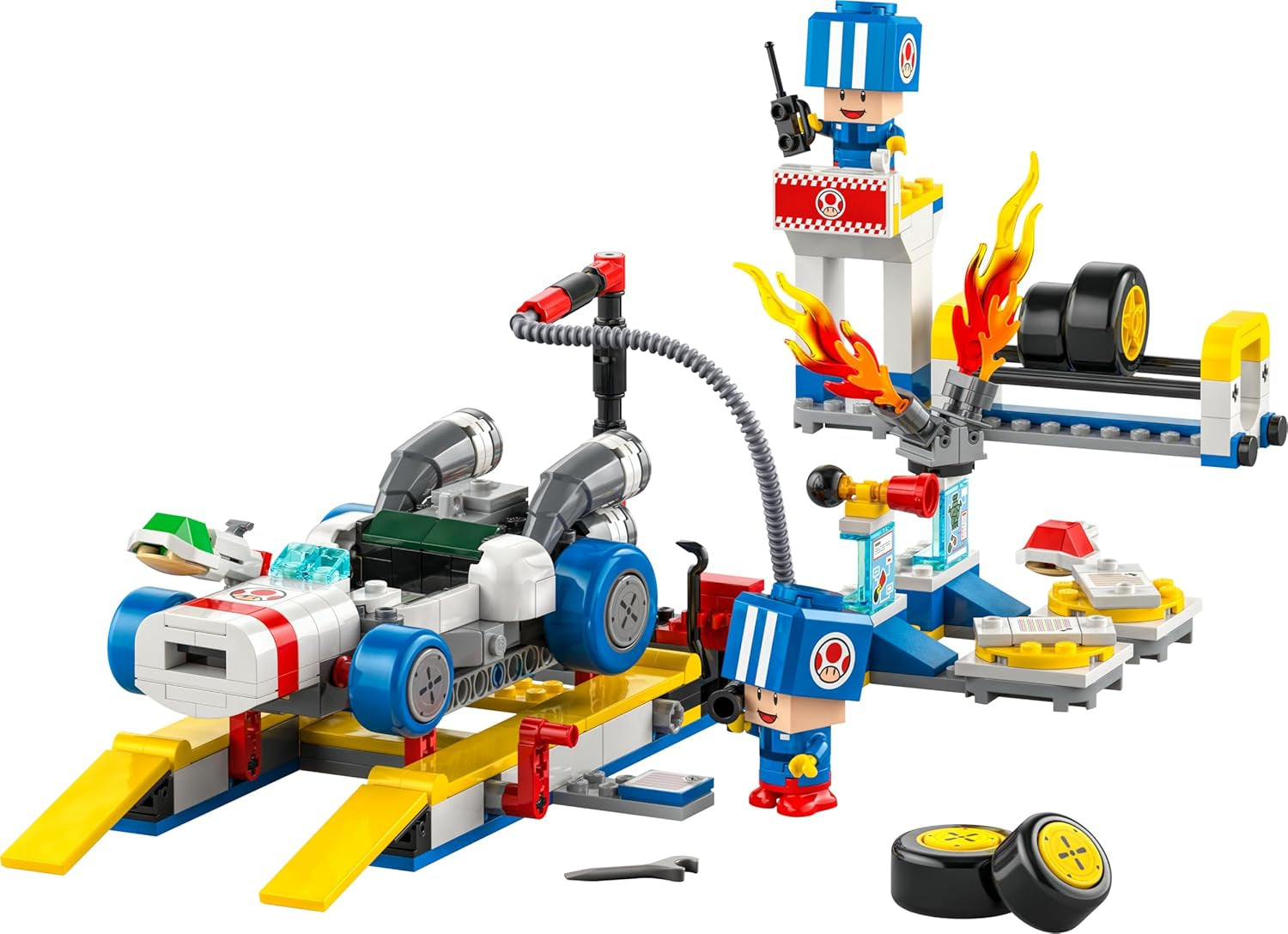 LEGO Super Mario: Mario Kart - Set de garaje de Toad, juguete mecánico de Nintendo con 2 figuras del personaje de Toad azul para juego independiente, regalo de cumpleaños para niños, niñas y jugadores a partir de 8 años 72035