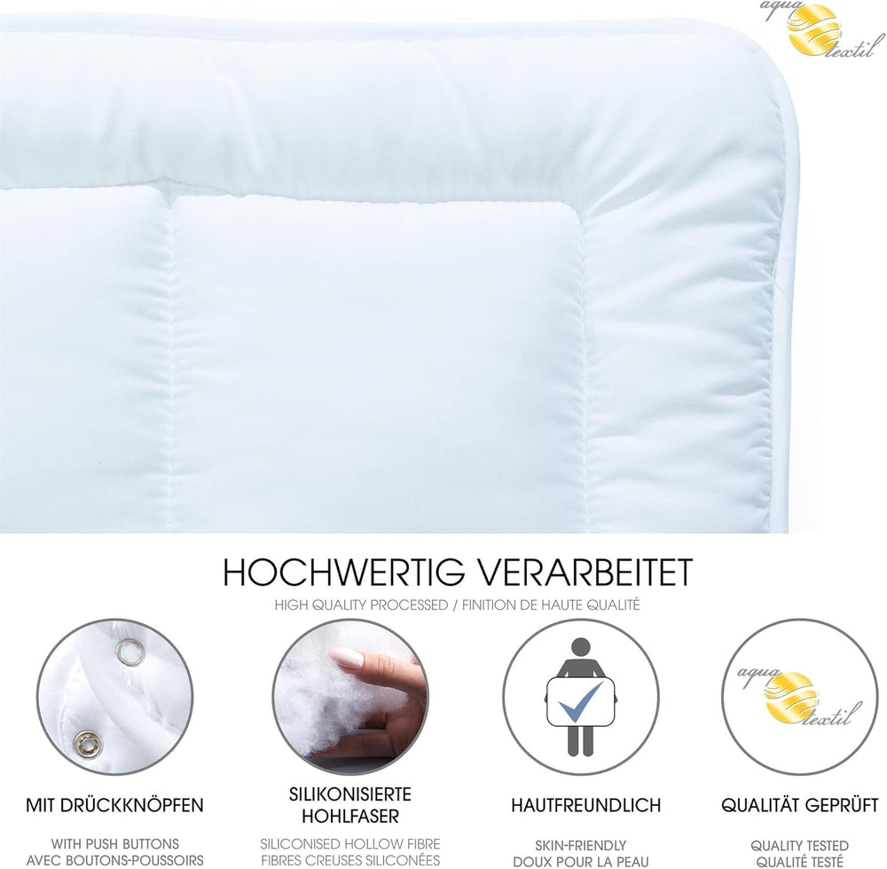 Aqua-Textil Juego Soft Touch Infantil Edredón 100 X 135 Cm 250G y 350G con almohada 40 X 60 Cm Edredón 150G 4 Estaciones Climatizador Oeko-Tex Edredones y edredones Naty Shop