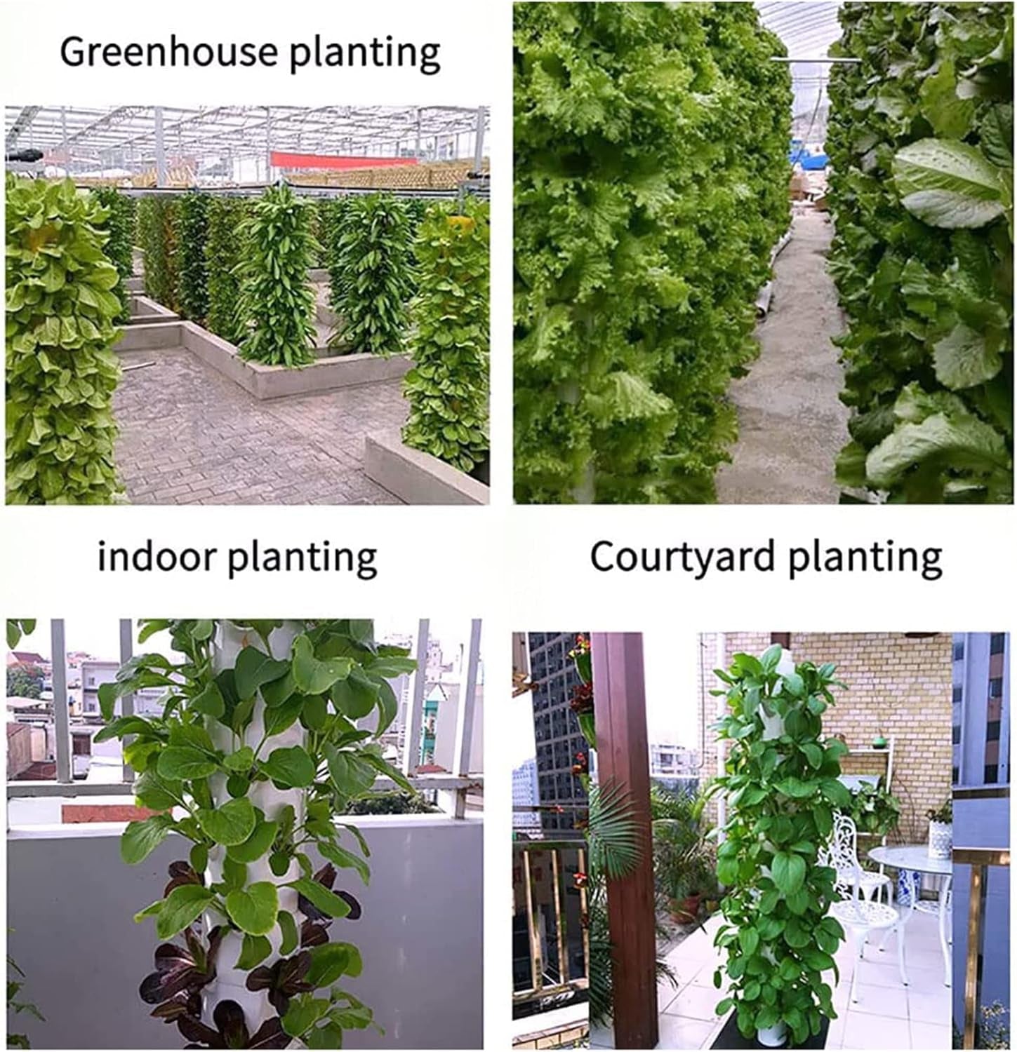 Torre hidropónica, sistema acuapónico de cera de 15 niveles y 45 orificios, kit de cultivo aeropónico de jardín inalámbrico para hierbas, frutas y verduras con bomba de hidratación, adaptadores, macetas de malla