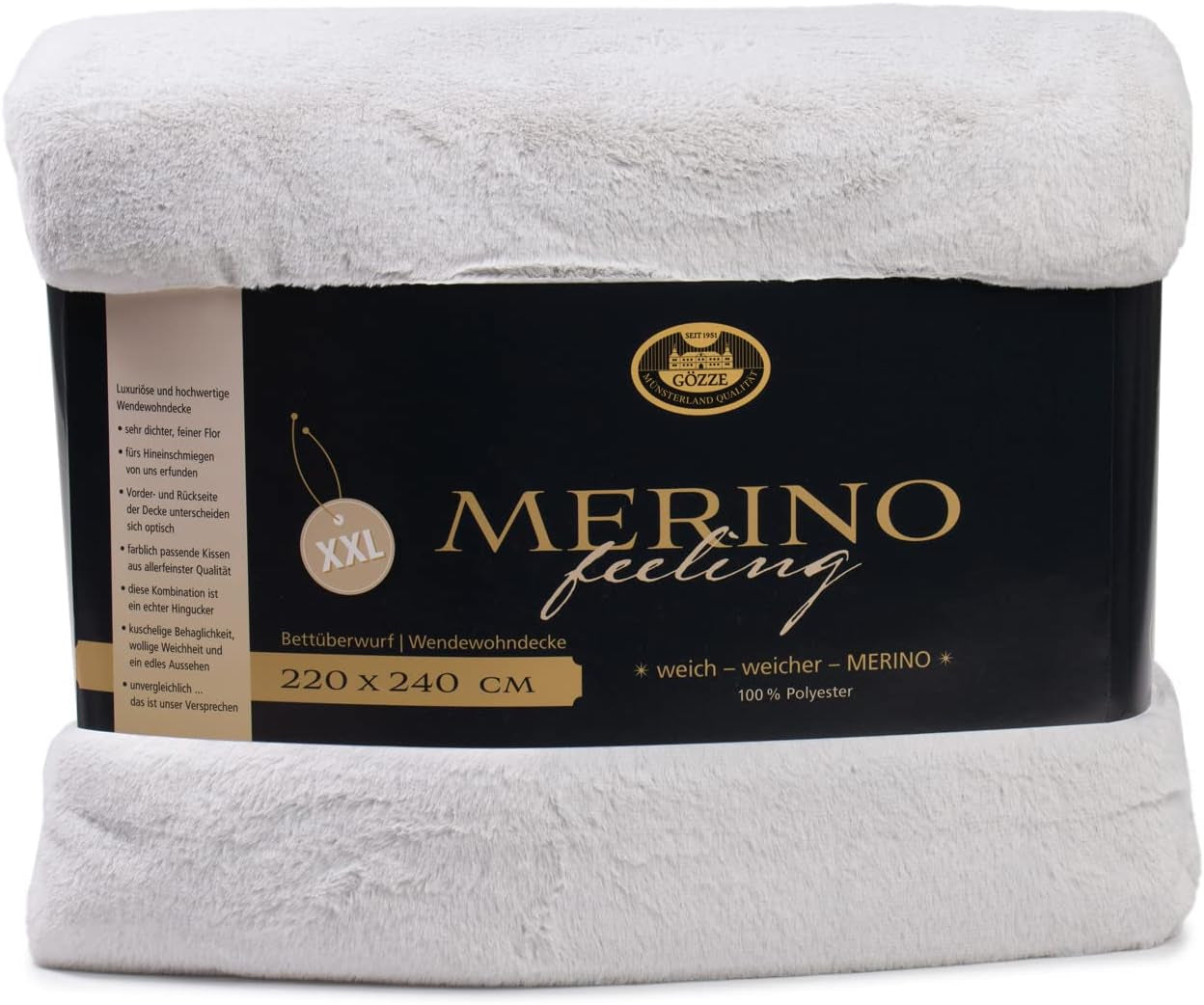 Gözze - manta cómoda, reversible, alta densidad 600 g/m², 150 x 200 cm - camas y mantas verde oscuro besuche den gözze-store plata 220 x 240 cm