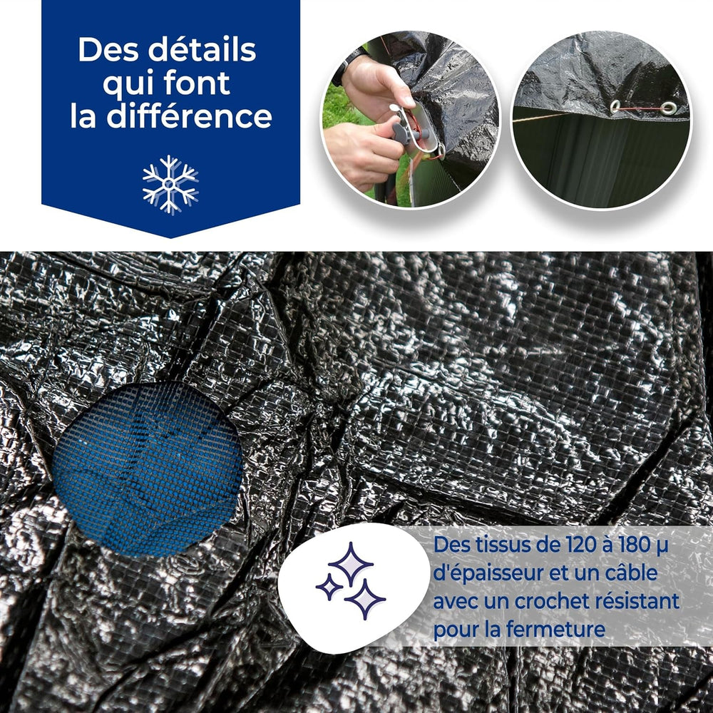 Gre CIPROV501 - Prelată de iarnă pentru piscine ovale cu dimensiunea de 500 x 300 cm, culoare neagră