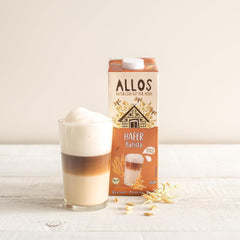 Allos Bio Haferdrink Barista | Milchalternative en Hafer | Bebida Schaumbarer auf Pflanzenbasis | Perfecto para café Bebida vegana sin lactosa | 1 Litro (6 Piezas)
