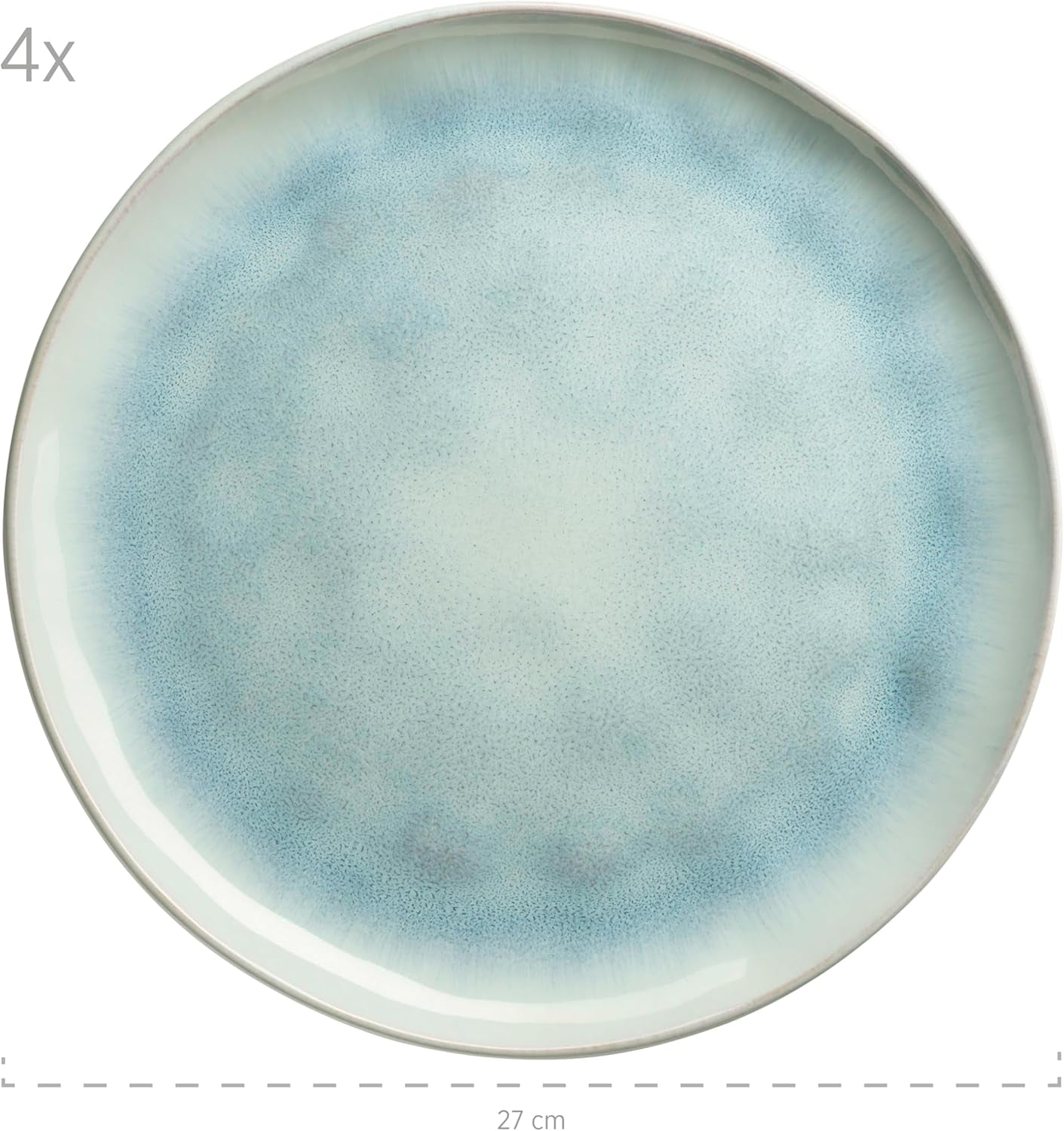 MÄSER Serie Frozen, Geschirr Set Aus Keramik Für 4 Personen, 16-Teiliges Kombiservice Mit Organischen Formen, Farblich Gesprenkeltes Service, Steinzeug, Türkis-Grün Juegos de vajilla Naty Shop