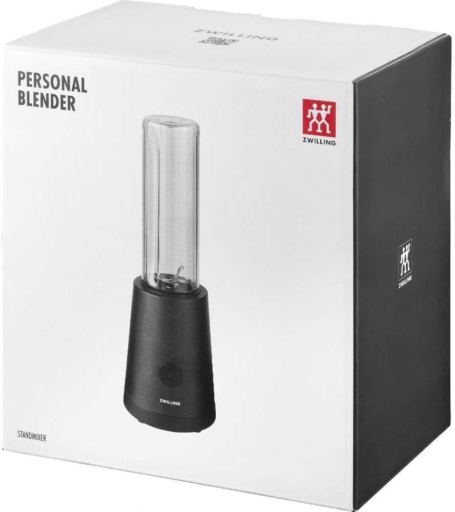 ZWILLING Batidora de pie, batidora, Inkl. Trinkflasche Mit Verschluss, 600 Ml, 300 Watt, Edelstahl/Kunststoff, Schwarz Kitchen Naty Shop