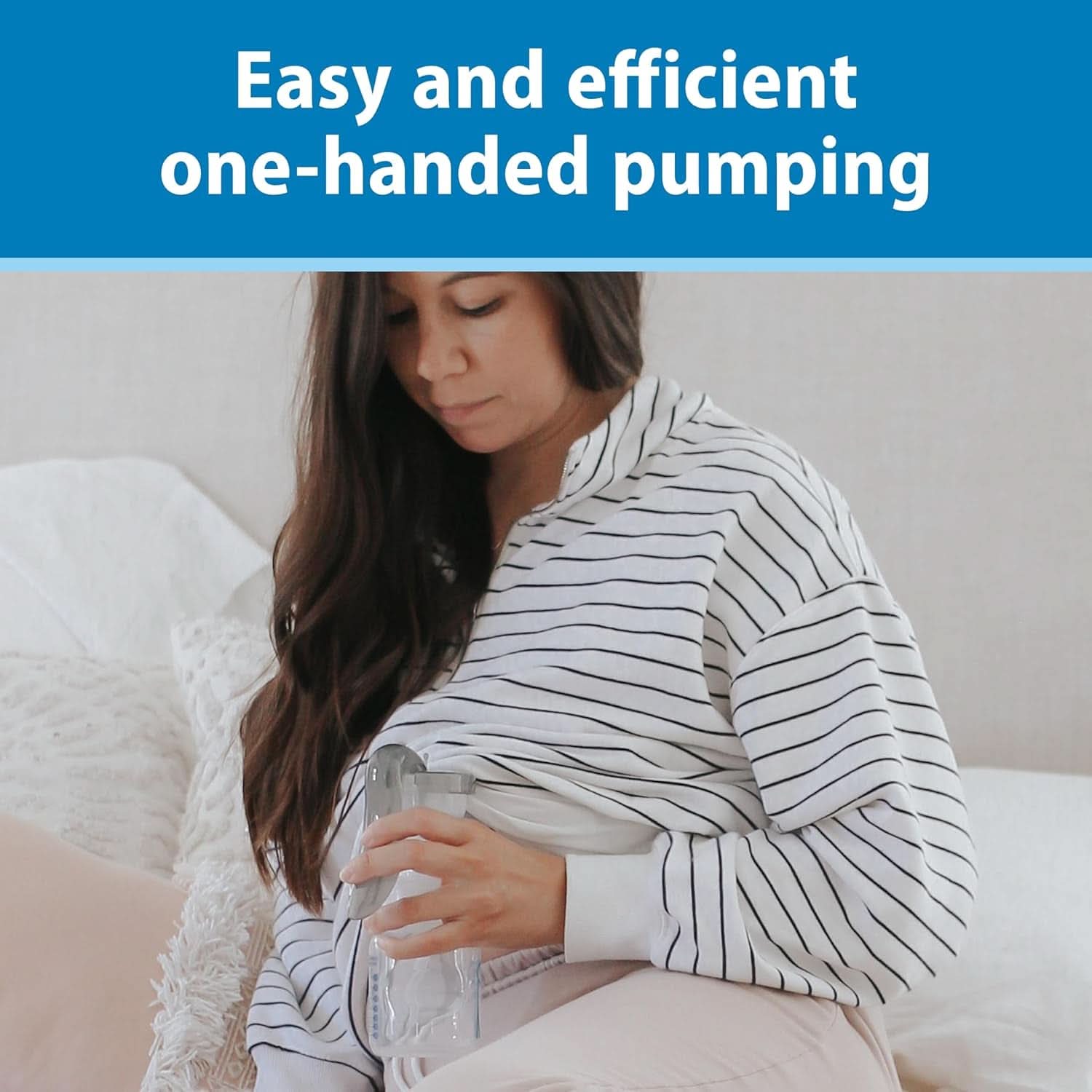 Sacaleches manual con protección Softshape 100% silicona (B, brida 25mm) y opciones anticólicos + Biberón de boca ancha de 150ml con tetina nivel 1 de flujo lento Accesorios Alimentación y Lactancia Bebe Naty Shop