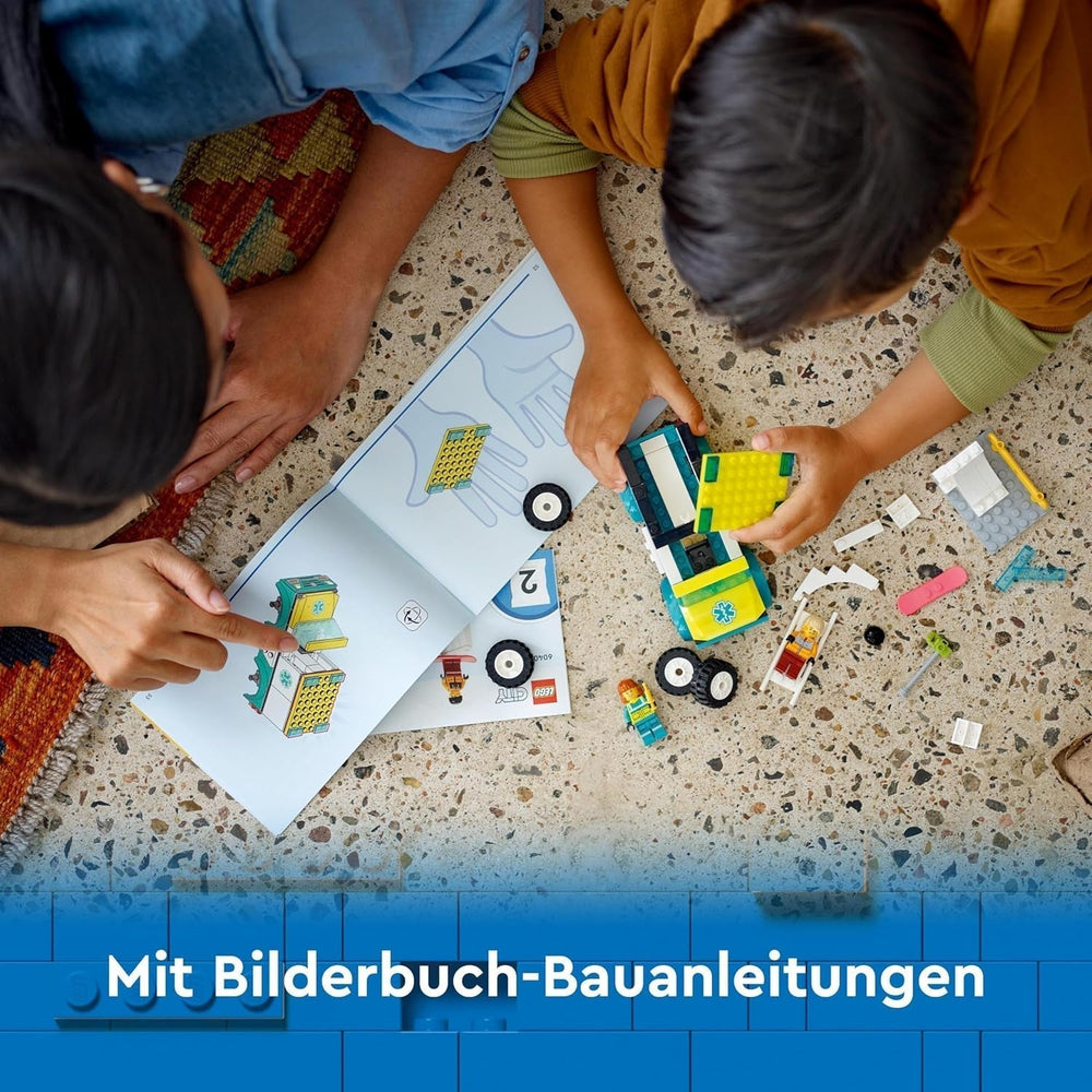 LEGO City Ambulancia y snowboarder, set de juego de ambulancia con coche de juguete y 2 minifiguras, figura de snowboarder y paramédico, regalo imaginativo para niños y niñas a partir de 4 años 60403 Juegos de construcción Besuche den LEGO-Store