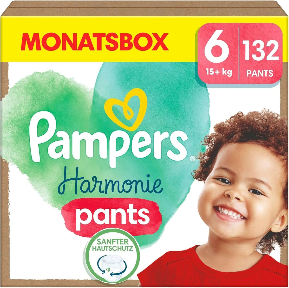 Pampers Harmonie Pañales Pantalón Bebé, talla 6 (15Kg+), 132 pañales Madre e Niño Naty Shop