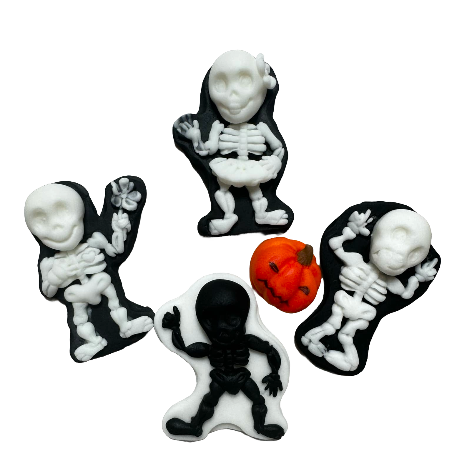 Set 5 decoratiuni comestibile din zahar, Toamna Decoratiuni din Pasta de Zahar Naty Shop