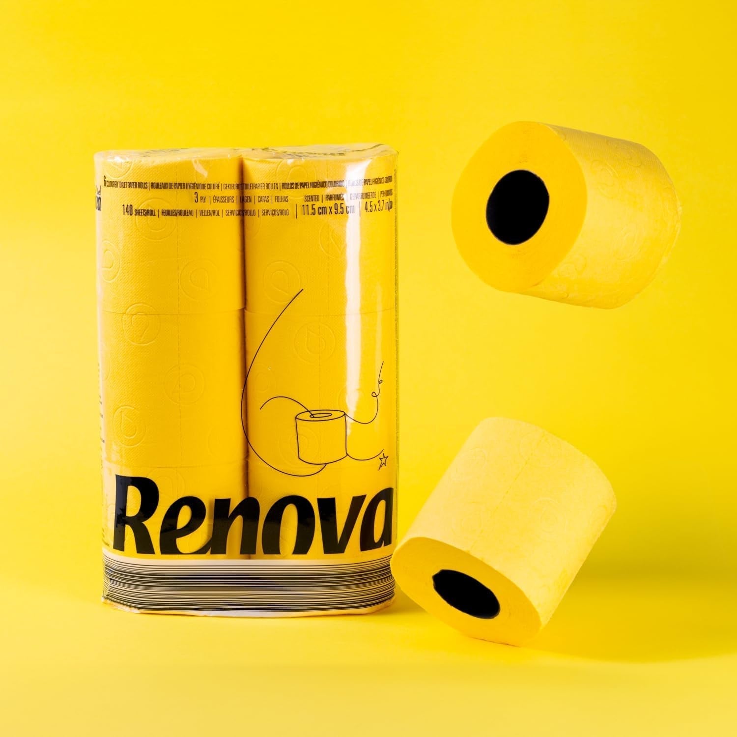 Hârtie igienică RENOVA YELLOW 6 role