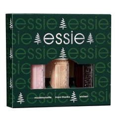 Kit Essie Mini Trio NAVIDAD, núm. 13 Señorita + núm. 49 Wicky + núm. 570 Mani Gracias, 3 x 15 ml