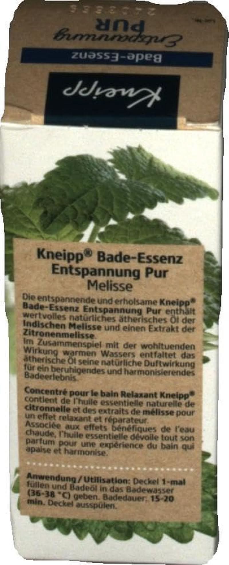 Kneipp Bade, aceite de baño con aceite esencial natural de melisa de India y extracto de melisa, 100 ml Naty Shop