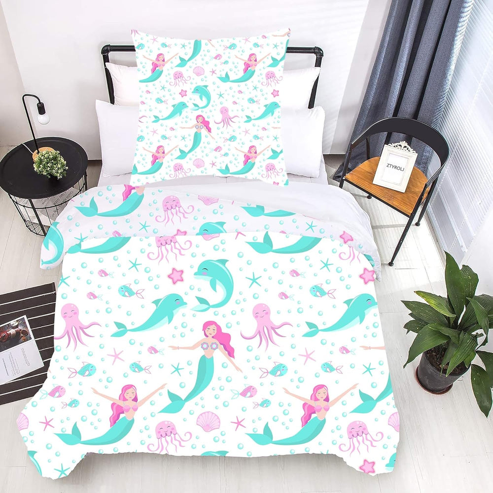 Ropa de cama infantil, varias medidas y varios personajes animados Ropa de cama infantil Naty Shop Sirena (modelo 5) 200X200Cm+80X80Cm