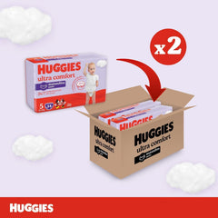 Huggies Ultra Comfort, Pañales tipo panty, talla 5 (12-17 kg), paquete de 68 pañales tipo panty