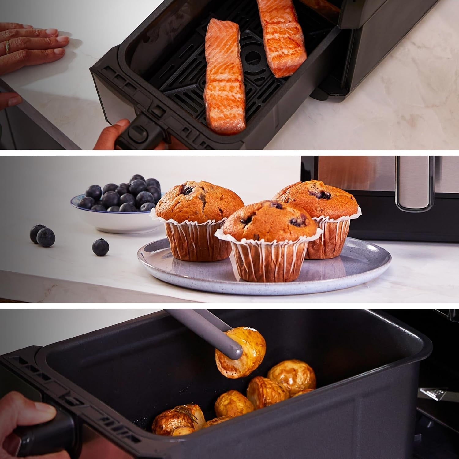 Kenwood Khealthy Twin Airfryer, 8L (2X4L), doble cámara, 8 programas, función Dual Cook & Sync Finish, pantalla táctil Electrodomésticos Naty Shop