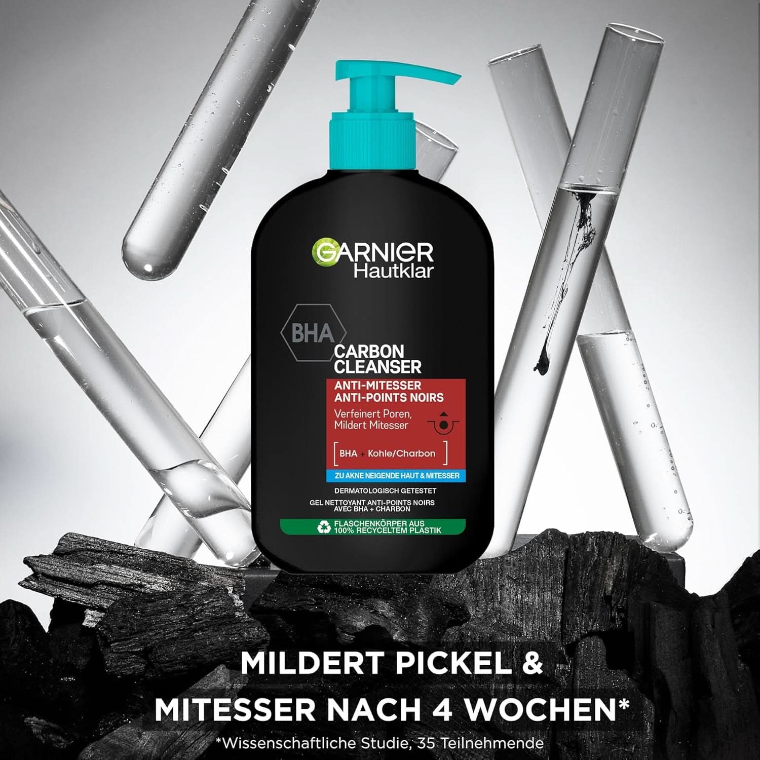 Garnier Charcoal Cleanser Gel Limpiador Facial Contra Puntos Negros y Espinillas 250ml Ducha y Baño Naty Shop