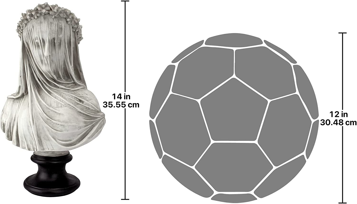 Design Toscano statuie bust fecioară voalată, dimensiuni: 22.8 cm x15.2 cm x35.5 cm Statuete si sculpturi Naty Shop