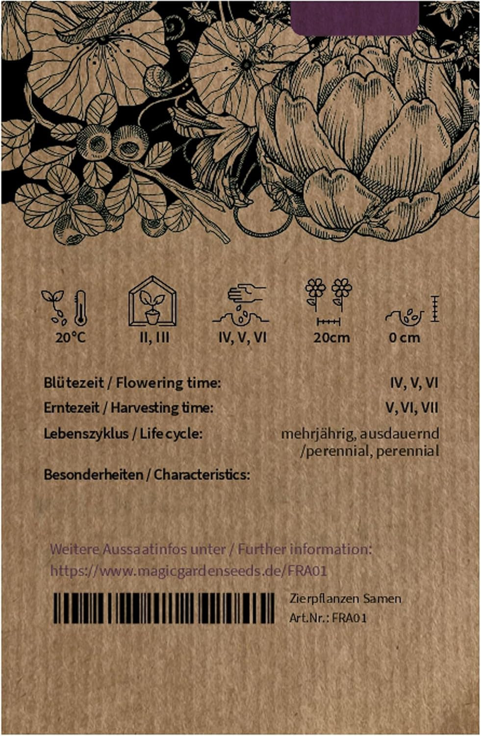Magic Garden Seeds - Samentüte Wilderdbeere/Walderdbeere (Fragaria Vesca) - Ca. 300 Obstsamen - Aromatische, Alte Sorte - Obst Samen - Garten Geschenk
