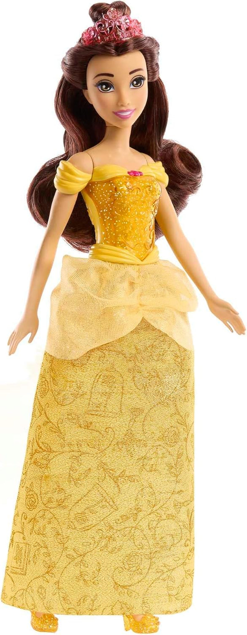 Mattel Disney Princesa Muñeca Móvil Belle Fashion con Ropa y Accesorios Brillantes Regalo Inspirado en la Película Disney para Niños HLW11 Naty Shop Dolls