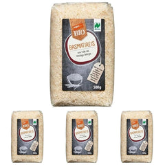 tegut... Arroz Basmati Orgánico, 500g (Paquete de 4)