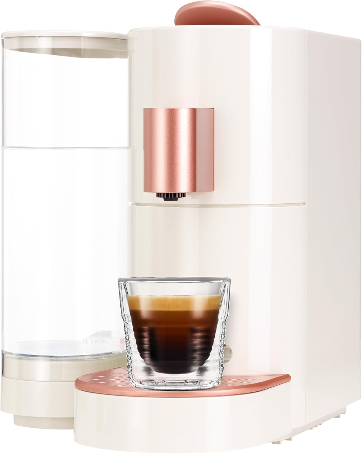 Espressor cu capsule K-FEE TWINS II pentru cafea, ceai și cacao | Espressor pentru cești mari | Încălzire rapidă | Rezervor de apă de 2,3 l | 19 bar | Negru-cupru
