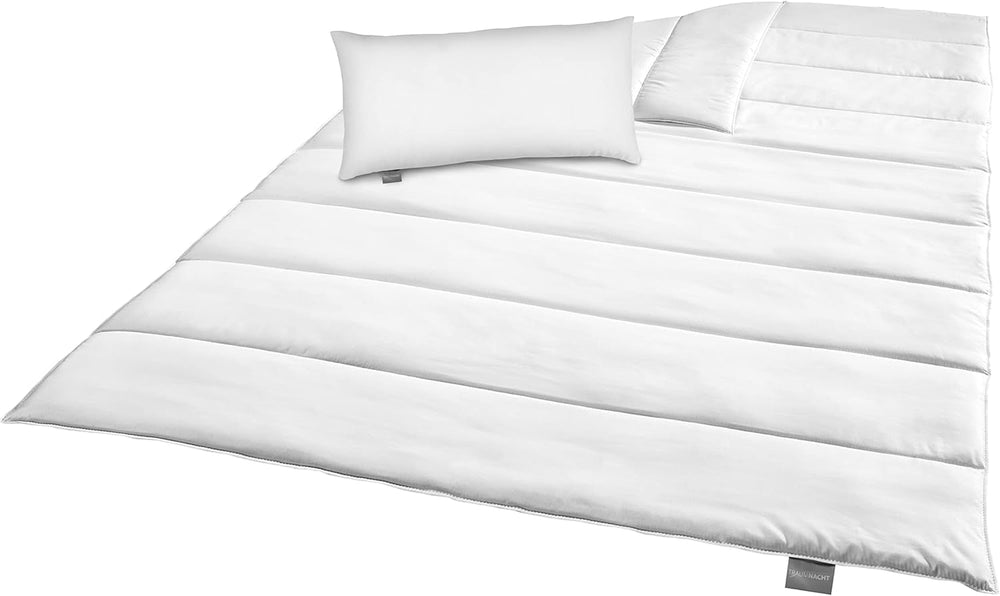 Juego de cama Traumnacht Green - Edredón para todas las estaciones 135X200 Cm + almohada 80X80 Cm, duradero con funda de microfibra, fabricado según el estándar de calidad alemán Edredones y edredones Naty Shop Juego de cama para todas las estaciones (manta + almohada 40X80) 135 X 200