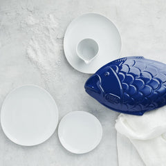 Set de veselă Rosenthal Junto White, porțelan, alb, farfurii plate, farfurii de cină Ø 22 cm, farfurii de sumă Ø 21,5 cm și boluri pentru cereale Ø 14 cm, 0,62 l, potrivit pentru mașina de spălat vase și cuptorul cu microunde, set pentru 4 persoane