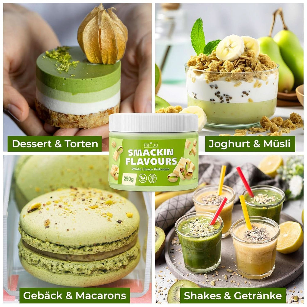 He-Ju, Polvo con sabor a chocolate blanco y pistacho, 250 gramos Naty Shop Sabores