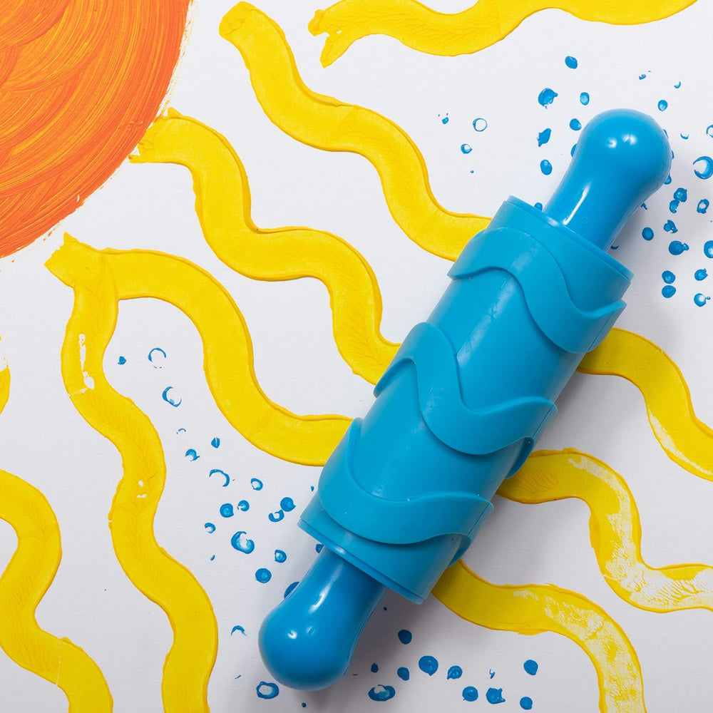 Mal- und Ton-Texturwalzen - 4er-Set - Knetrollen für Kinder estructurado - Vielseitige Muster zum Basteln und Dekorieren