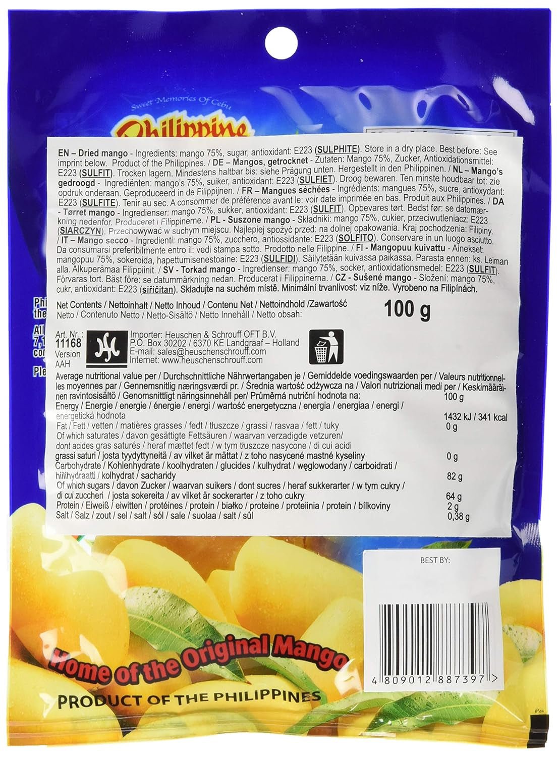 Dulciuri cu mango uscat, 1 pachet (1 x 100 g) Produse deshidratate Naty Shop