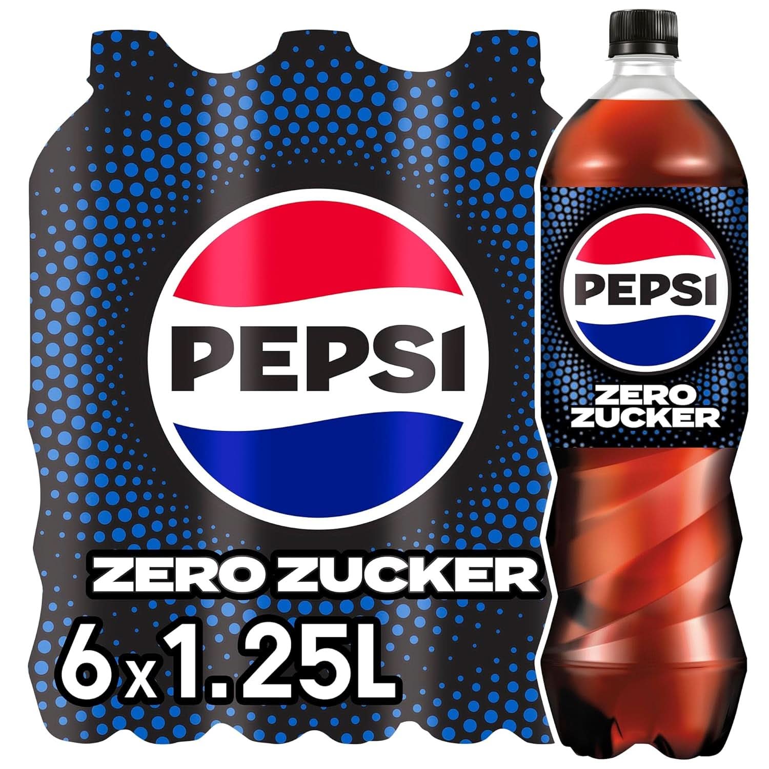 Pepsi Zero Sugar, Refresco sin azúcar cola con cafeína, set 6 x 1,25 litros Bebidas sin alcohol Naty Shop Nueva Versión