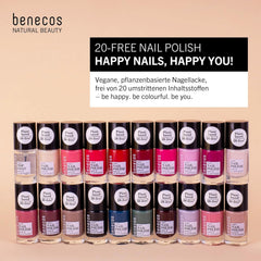 Benecos 20-Free esmalte de uñas vegano, rojo vintage - esmalte de uñas a base de hierbas - de secado rápido y de larga duración - permeable al agua - enriquecido con biotina - 5ml