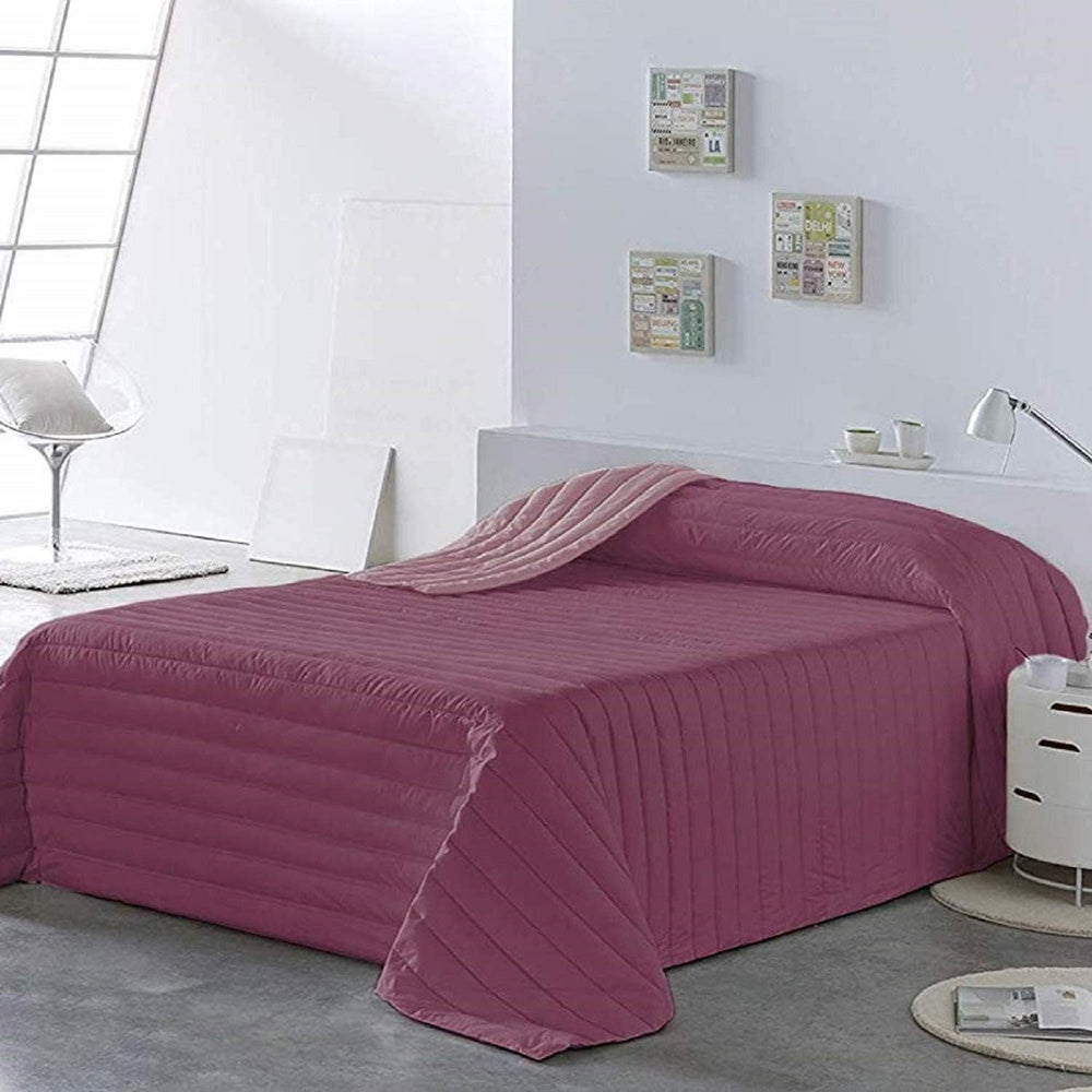 PETTI Artigiani Italiani - Cubrecama individual, colcha doble cara, colcha de muelles, azul medianoche, blanco, 100% Made in Italy Naty Shop Edredones y edredones fucsia Medidas cama 100 (170 X260 Cm)