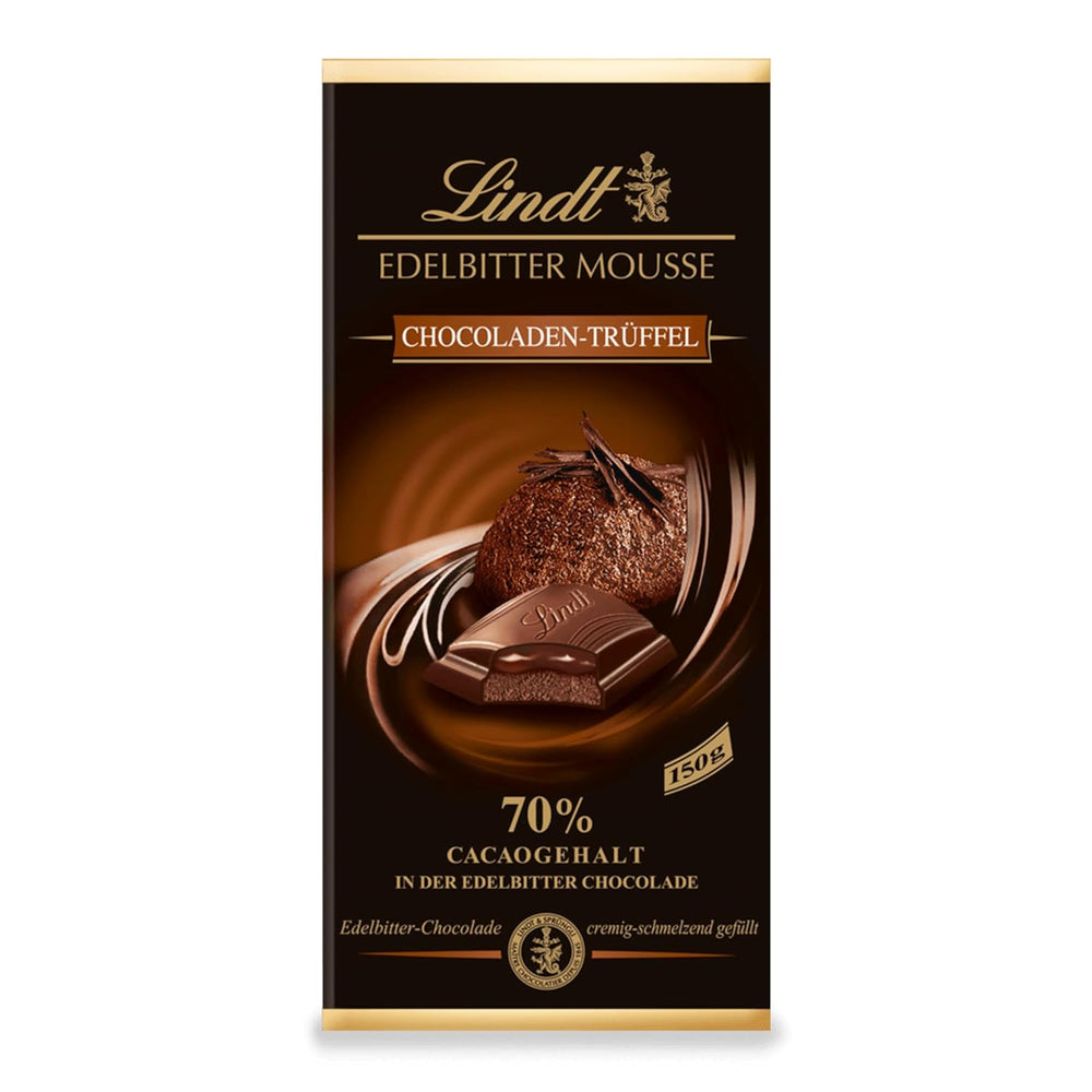 Mousse de chocolate amargo Lindt con chile y cerezas | Barra 150g | Con 70% de contenido de cacao y relleno de mousse de chocolate negro y chili cherry | Barra de chocolate | Chocolate oscuro
