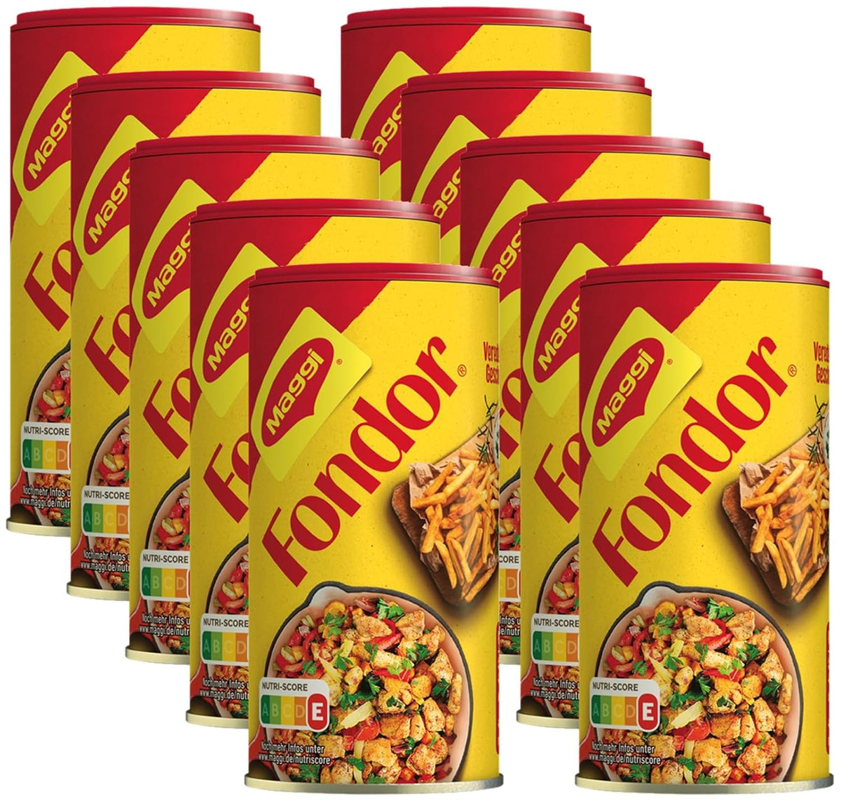 MAGGI Fondor Condimento para verduras, carne o pescado, Condimento para sopas o ensaladas, paquete de 10 (10 x 200 g)