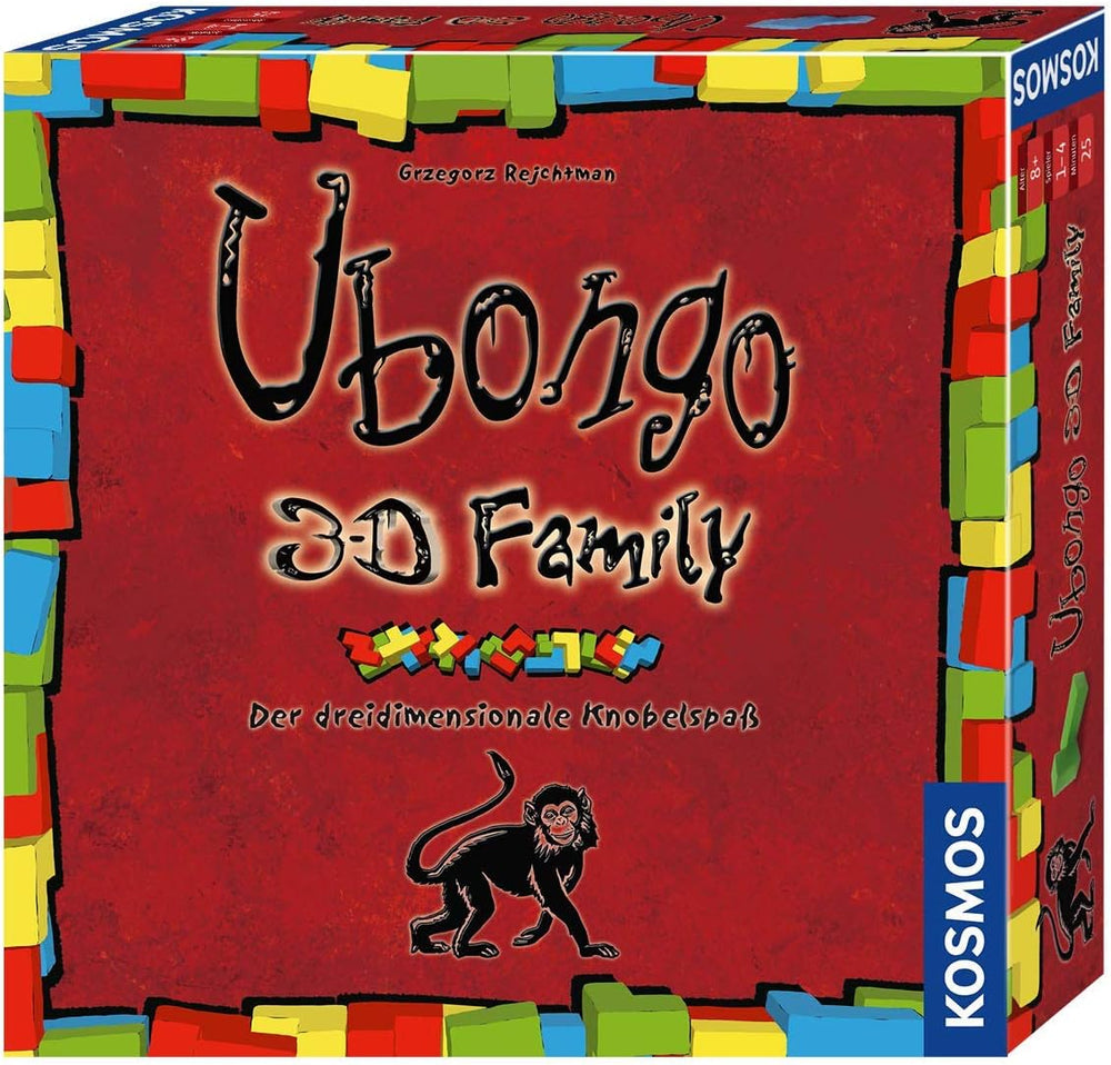Kosmos 683160 Ubongo 3-D Family, popular juego de acción y rompecabezas en 3D para toda la familia, clásico juego de mesa y fiesta de pensamiento lógico para 1-4 jugadores