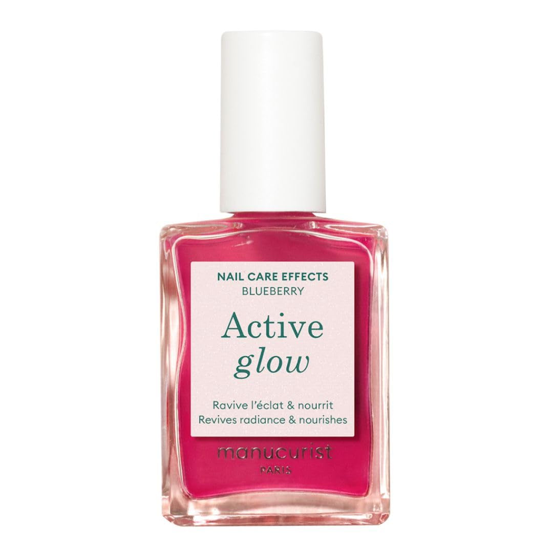 MANUCUIST Nail Care Repair Active Glow Frambuesa (Rosa) Bio-Based: Almendra dulce, Frambuesa, Esmalte de uñas nutritivo y brillante, Efecto rosa transparente - Esmalte de uñas nude