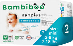 Bambiboo Mini Pañales Desechables Amigables con la Piel con Abertura Umbilical de Fibra de Bambú Suave - Pañales para Recién Nacidos - Pañales Desechables para Recién Nacidos - Protección de la Piel - Talla 2, 25 piezas