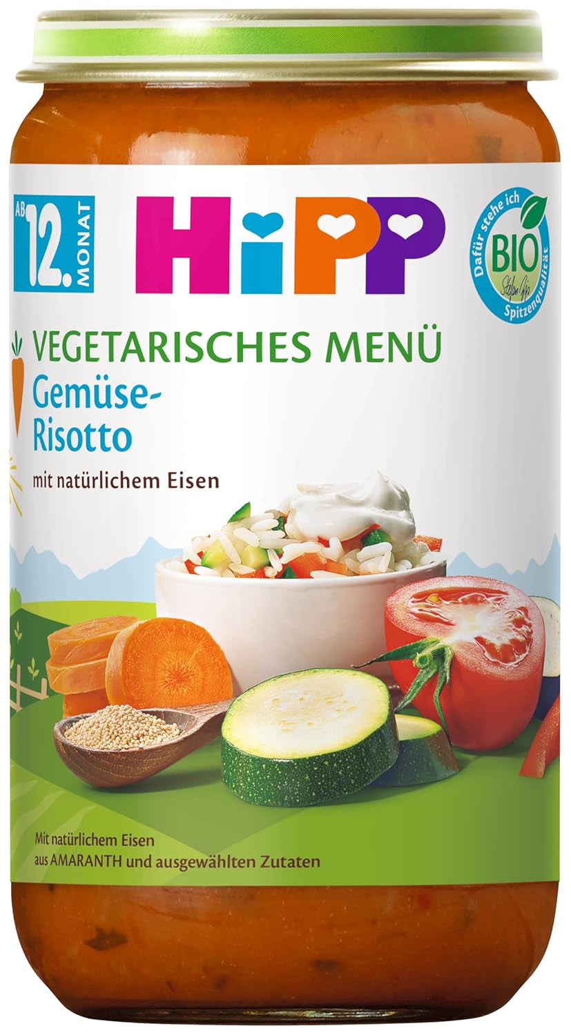HiPP Organic Meals a partir de 12 meses Risotto con verduras, paquete de 6