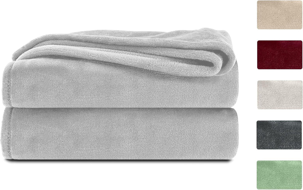 Komfortec manta mullida, cómoda manta, manta polar, certificado Oeko-Tex, súper suave, 150 x 200 cm, 260 g/m², beige Camas y mantas Besuche den Komfortec-Store gris 220 x 240 cm