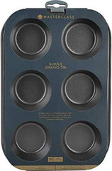 Masterclass 6-Loch-Muffinblech Mit PTFE-, PFOA- Und Bpa-Freiem Antihaftbeschichtung, Robustes 1Mm Dickes Karbonstahlblech, 27 X 18Cm Moldes y bandejas para cupcakes con forma de cupcakes Naty Shop