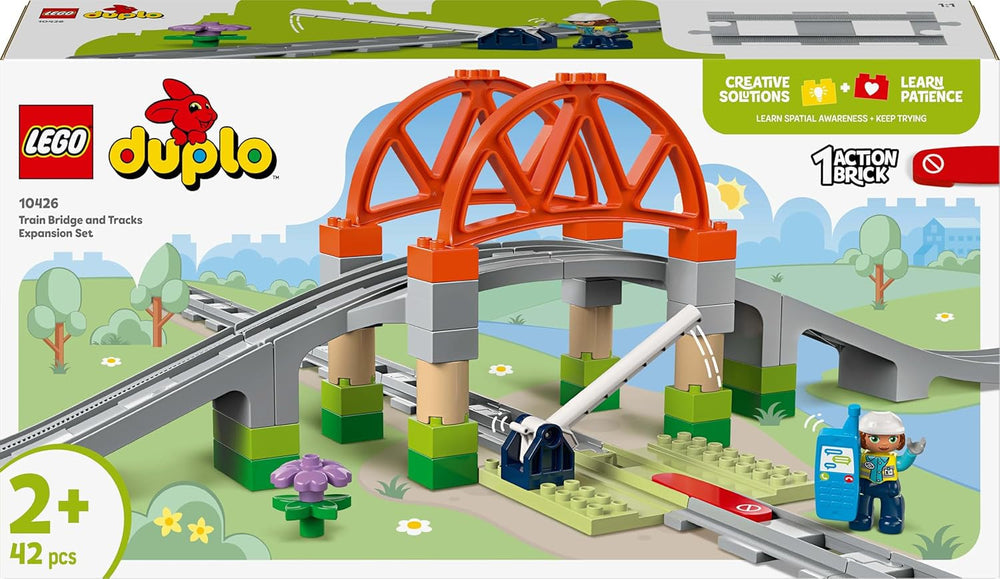 LEGO DUPLO Town Pod de cale ferată și șine - Set de expansiune, cadou pentru copii începând cu 2 ani, set pentru construcție și reconstrucție, set de dezvoltare pentru preșcolari, jucărie educațională 10426 Seturi de constructie Besuche den LEGO-Store