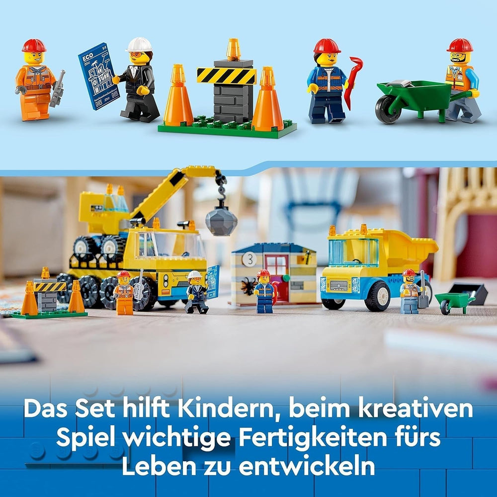 LEGO 60391 City Vehículos de Construcción y Bola de Demolición Grúa, Excavadora, Camión Volquete y Vehículos de Transporte, Juguete Educativo para Niños a Partir de 4 Años Juegos de Construcción Besuche den LEGO-Store