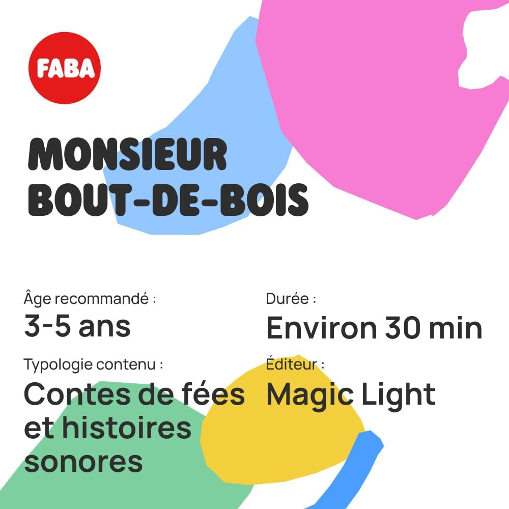 FFF14504 Figurină cu sunet, motiv: Monsieur Bout-de-Bois - povești - jucărie, versiune franceză, copii de la 2 ani și peste, maro Jucarii Bebe Naty Shop