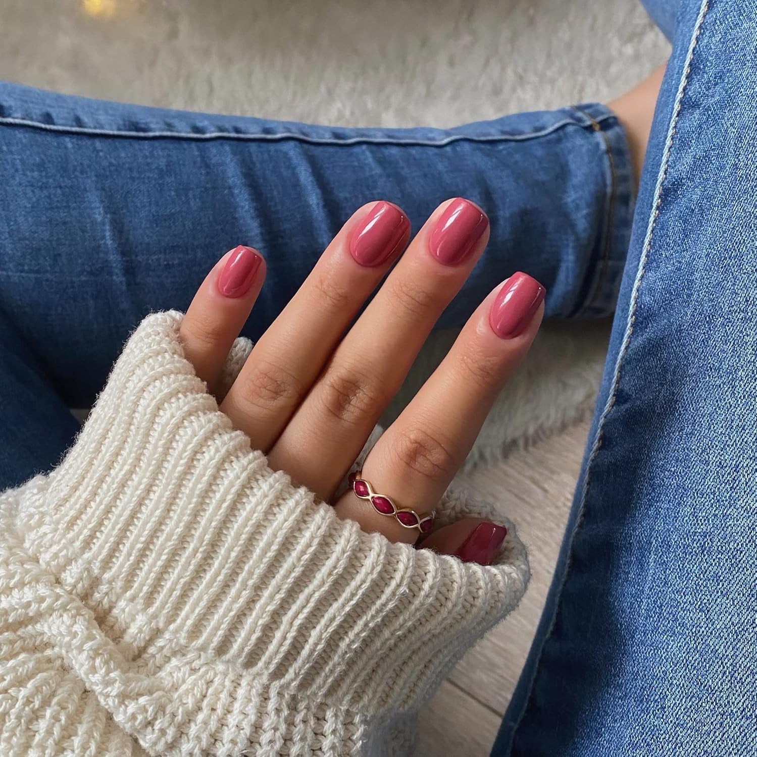 Esmalte de uñas UV Semilac Hybrid 400 Rusty Red 7ml, colección Tastes of Fall