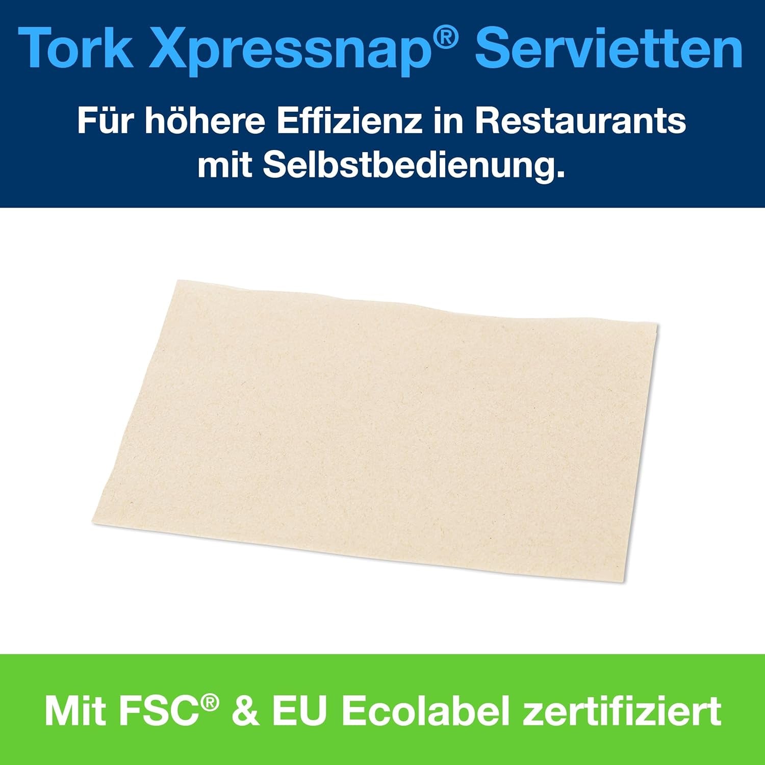 Șervețel dispenser Tork Xpressnap Extra Soft Nature N4, Premium, 1/2 ori 2 straturi, 21,3 cm X 16,5 cm, 8 × 1.000 șervețele, 12880