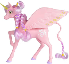 Simba 109480092 - Mia and Me Unicorn Kyara, cu aripi mobile, agrafe de păr și perie pentru coafat, 20 cm, de la 3 ani, roz Papusi Naty Shop